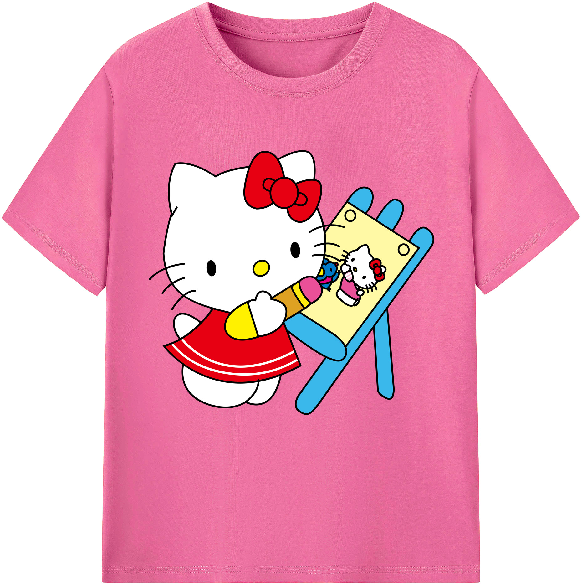 （画像用） Hello Kitty ハローキティ レディースカジュアルプリントTシャツ（綿100％）
